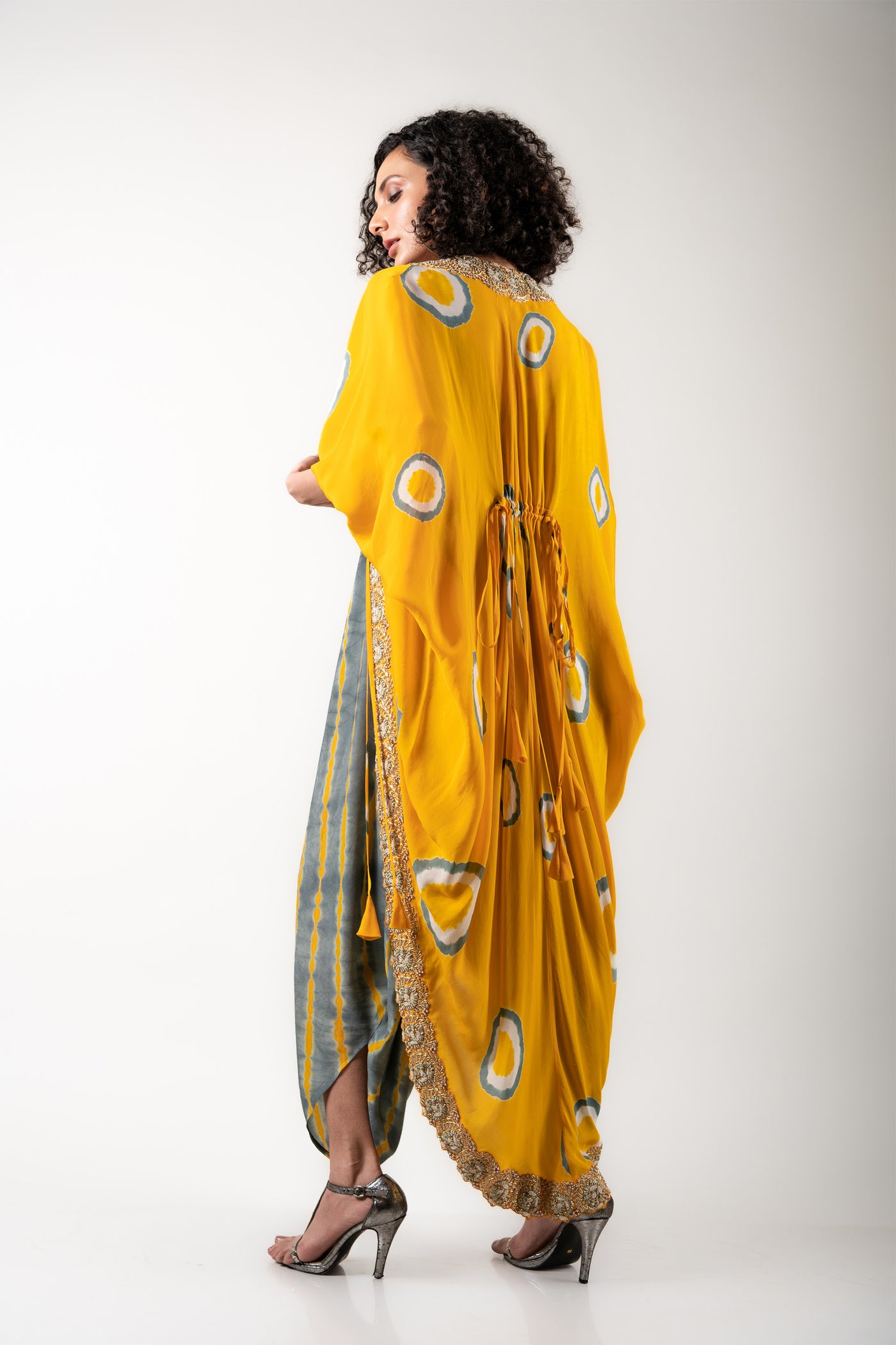 Nupur Kanoi Jacket With Jumpsuit Set mustard and grey festive fusion indian designer wear online shopping melange singapore