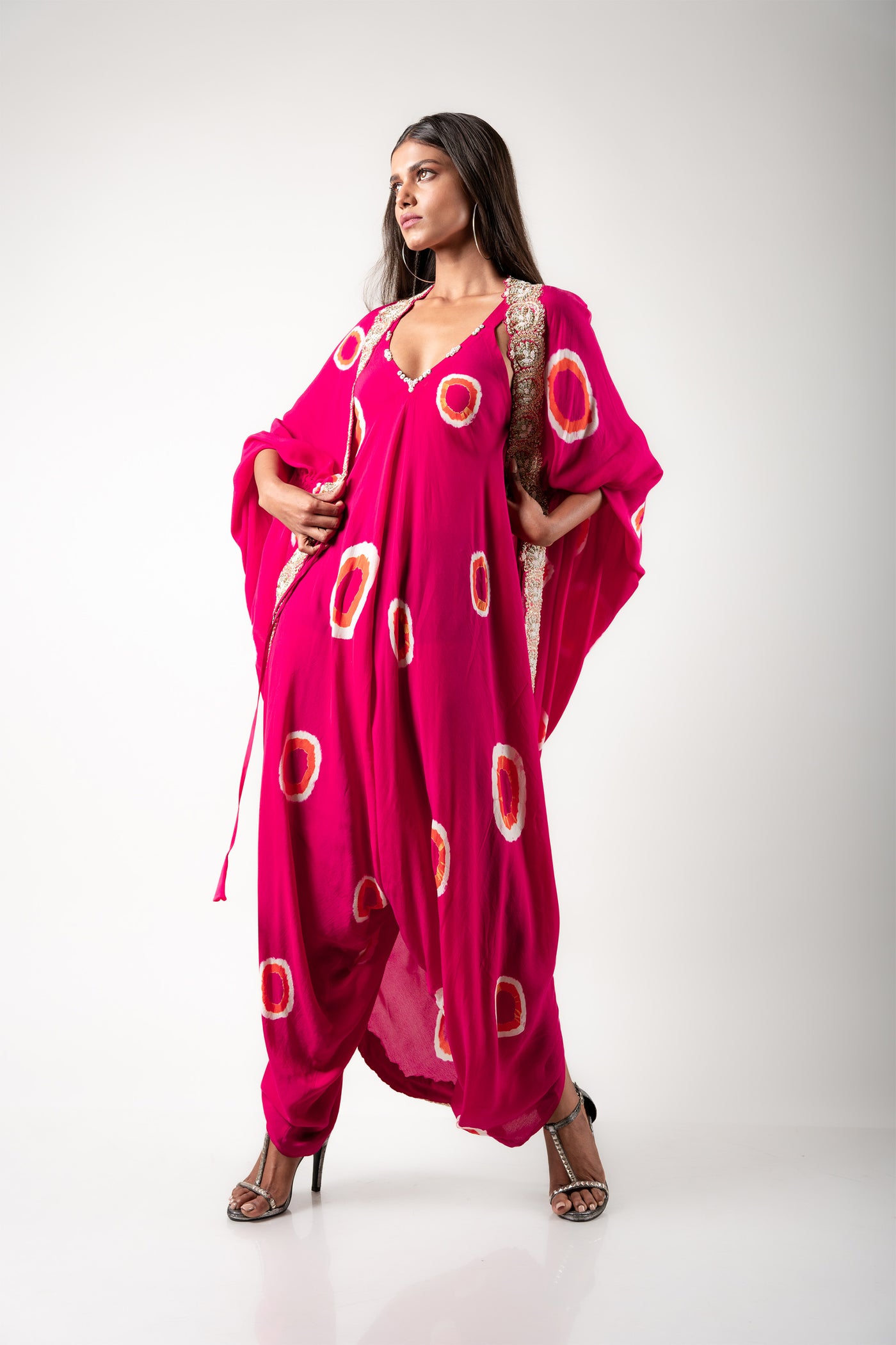 Nupur Kanoi Jacket With Jumpsuit Set rani orange festive fusion indian designer wear online shopping melange singapore