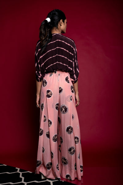 Nupur Kanoi Kaftan Box Pleated Jumpsuit Old-rose and Brown Online Shopping Melange Singapore Indian Designer Wear