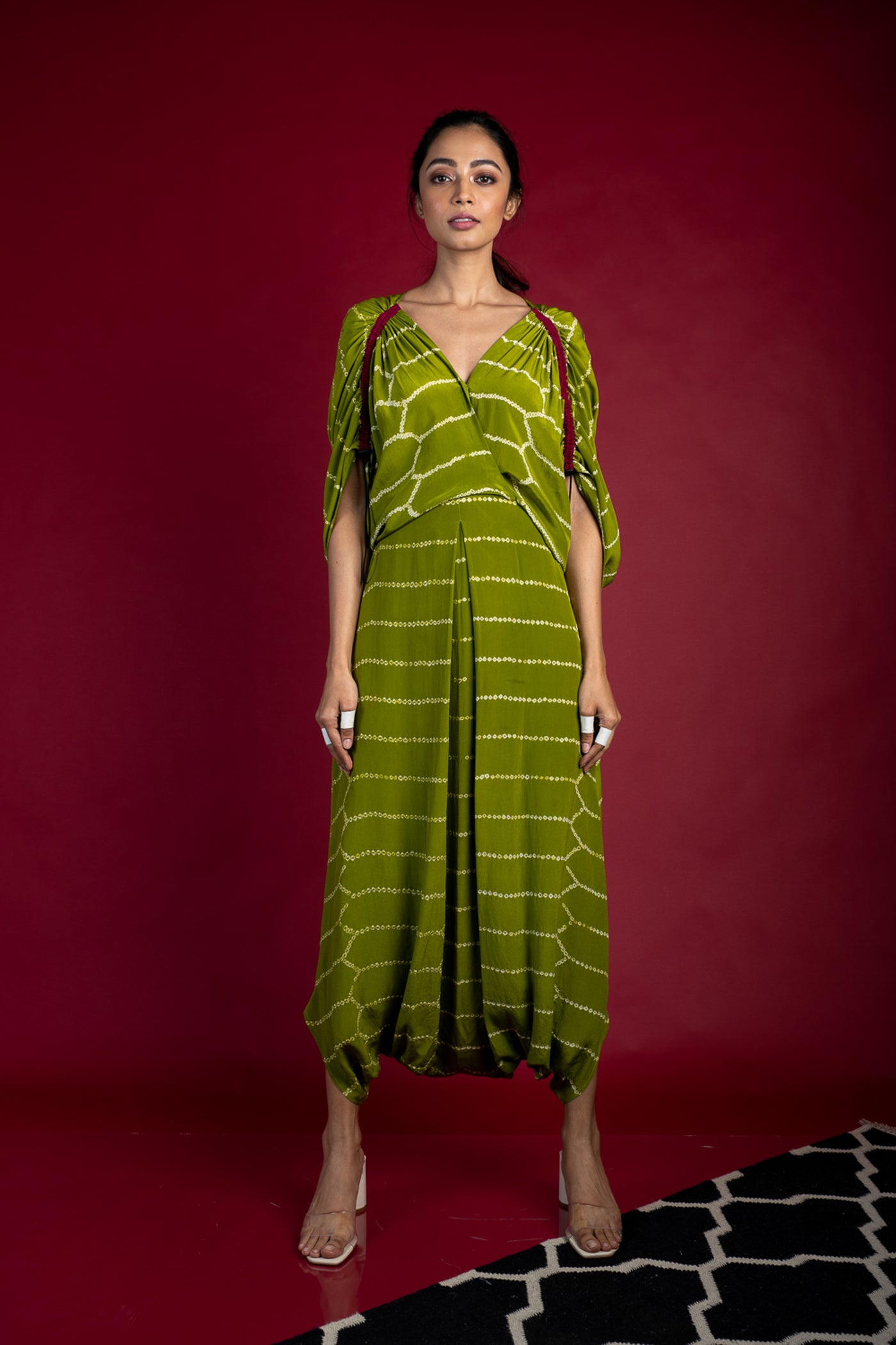 Nupur Kanoi Kaftan KK Jumpsuit Pista Green Online Shopping Melange Singapore Indian Designer Wear