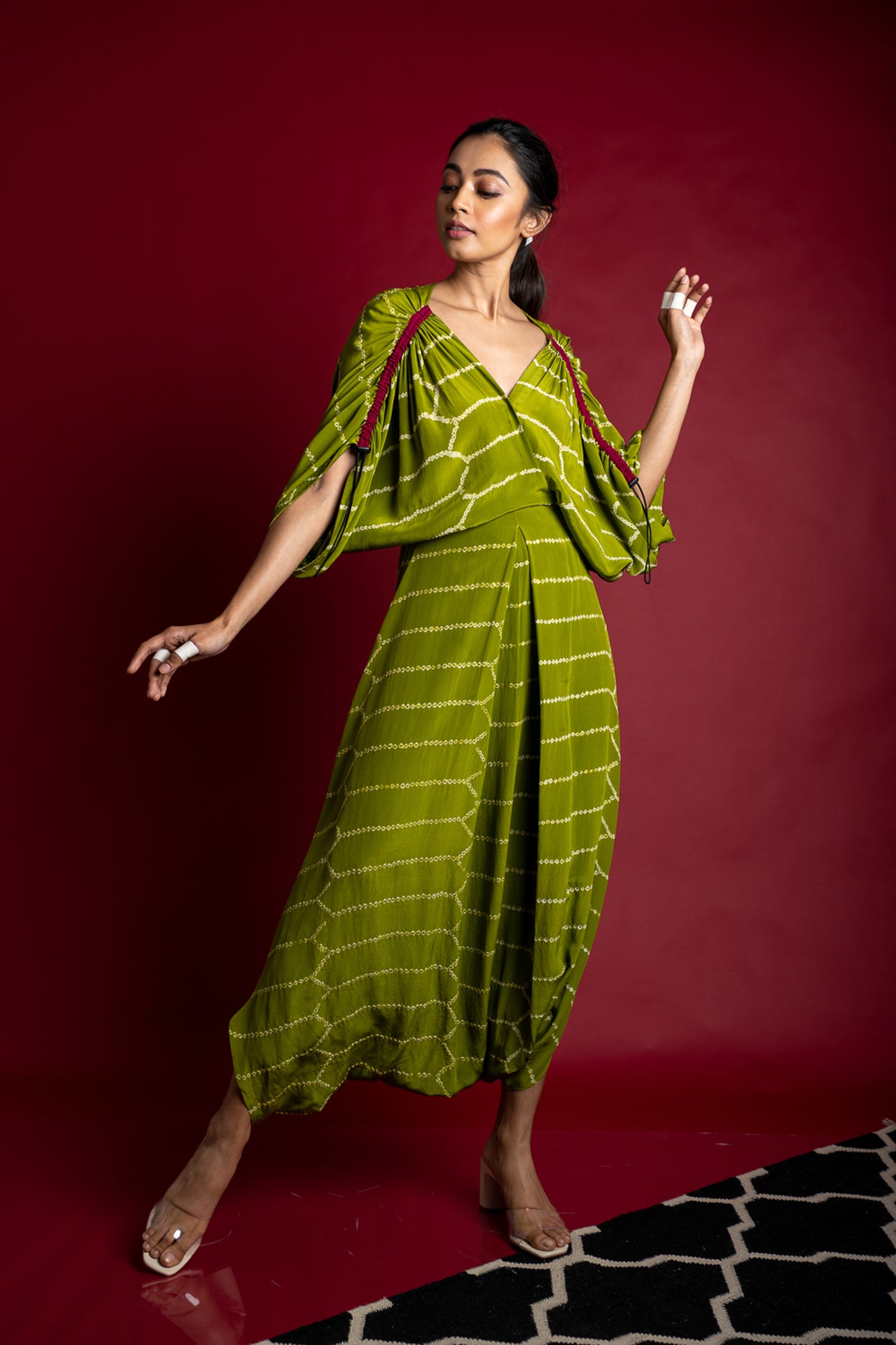 Nupur Kanoi Kaftan KK Jumpsuit Pista Green Online Shopping Melange Singapore Indian Designer Wear