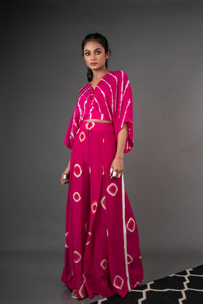 Nupur Kanoi Kaftan Top With Box Pleated Pant Rani, Orange and Off-white Online Shopping Melange Singapore Indian Designer Wear