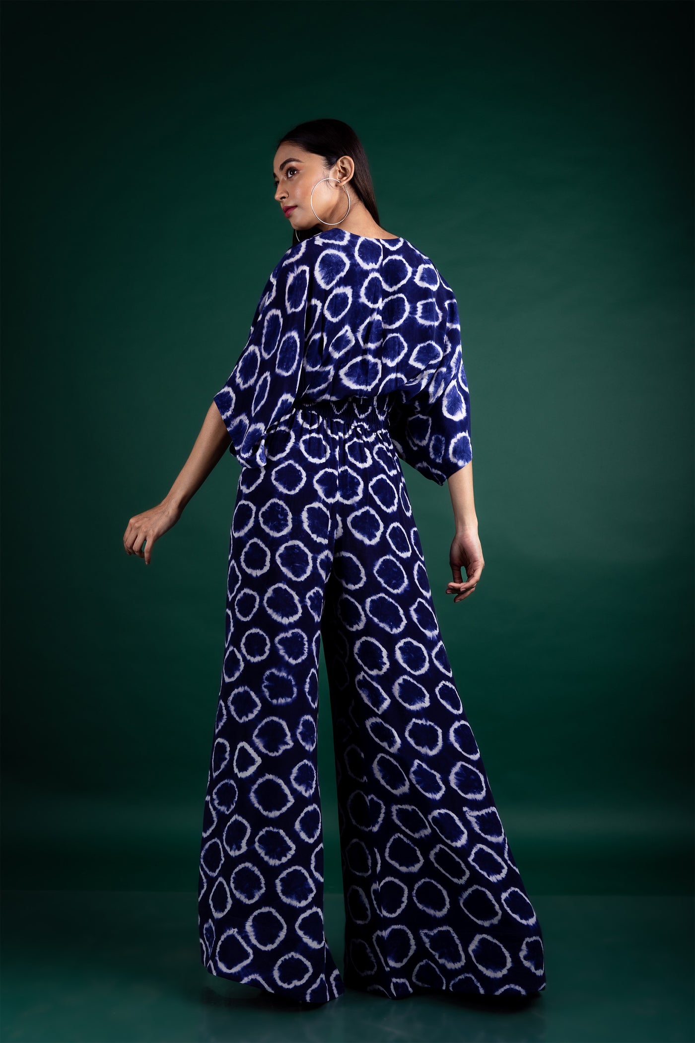 Nupur Kanoi Kaftan Top & A-line Pants Set blue off white festive fusion indian designer wear online shopping melange singapore