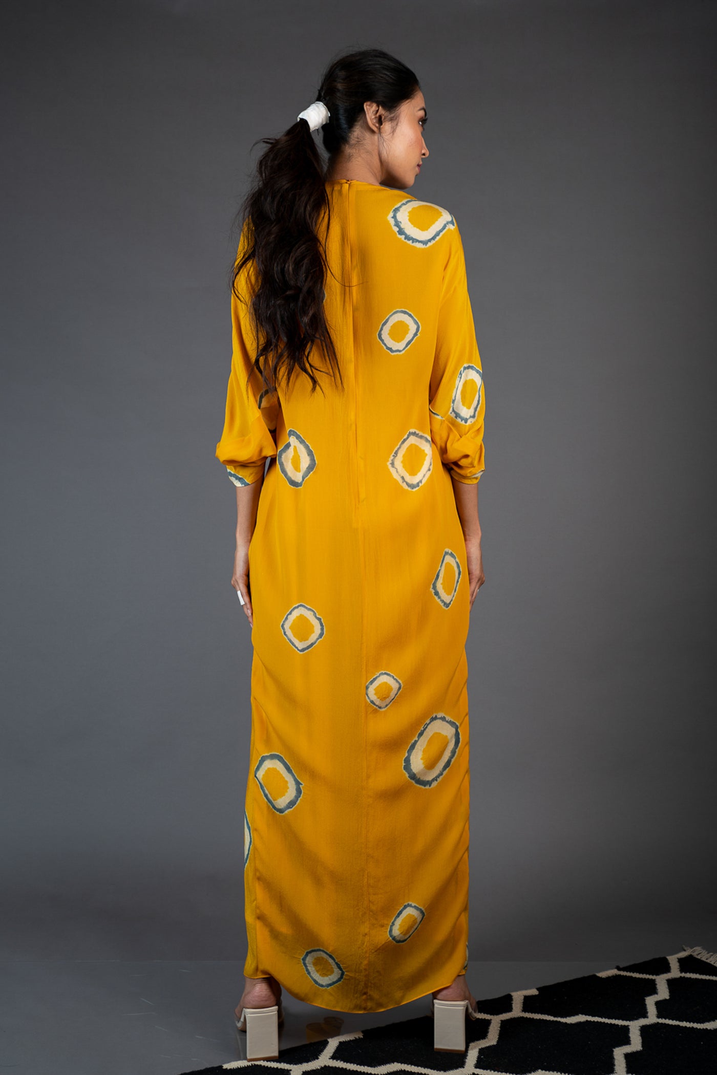 Nupur Kanoi KK Wrap Dress Mustard and Grey Online Shopping Melange Singapore Indian Designer Wear