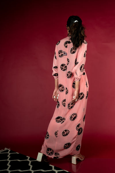 Nupur Kanoi KK Wrap Dress Old-rose and Brown Online Shopping Melange Singapore Indian Designer Wear