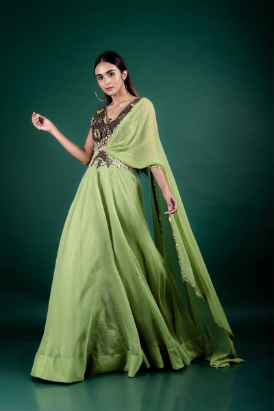 Nupur Kanoi Lehenga With Blouse Set pista festive fusion indian designer wear online shopping melange singapore