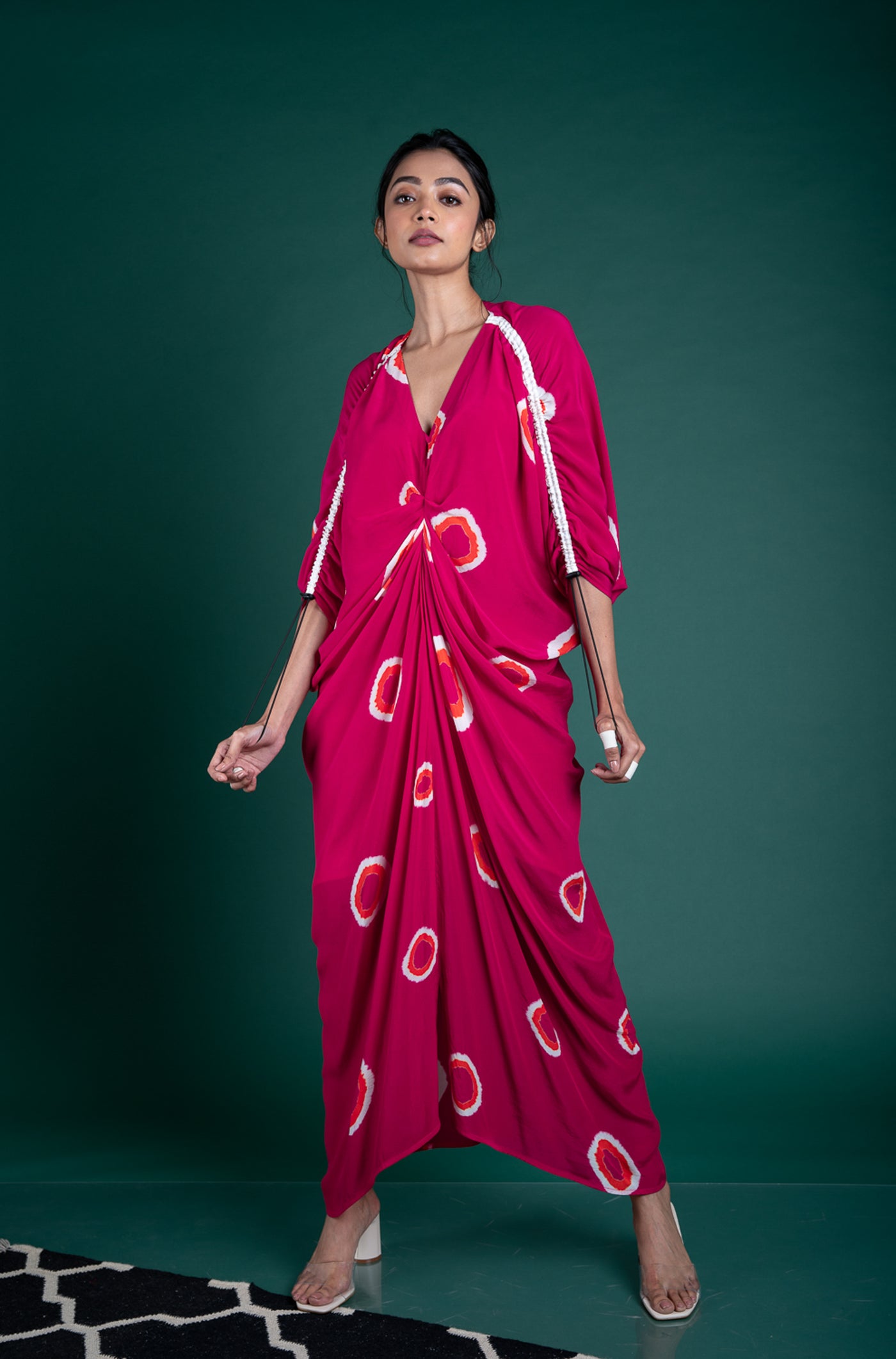 Nupur Kanoi New Rekha Dress Rani ,Orange and Off-white Online Shopping Melange Singapore Indian Designer Wear