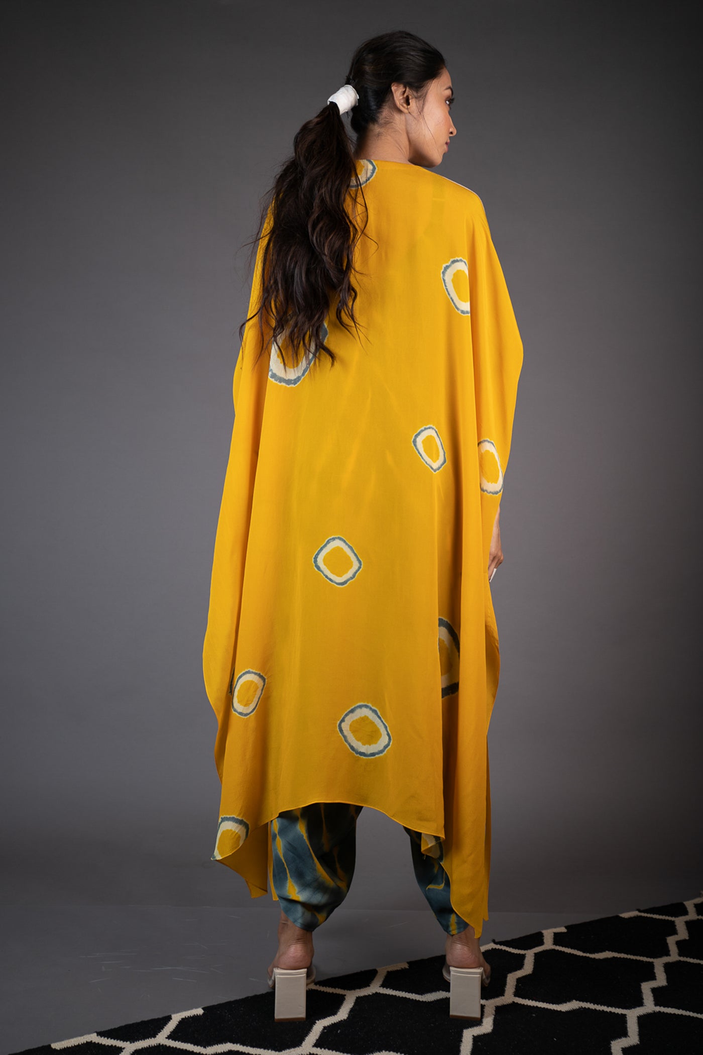Nupur Kanoi Open Kaftan Jacket With Strappy Jumpsuit Set Mustard and Grey Online Shopping Melange Singapore Indian Designer Wear