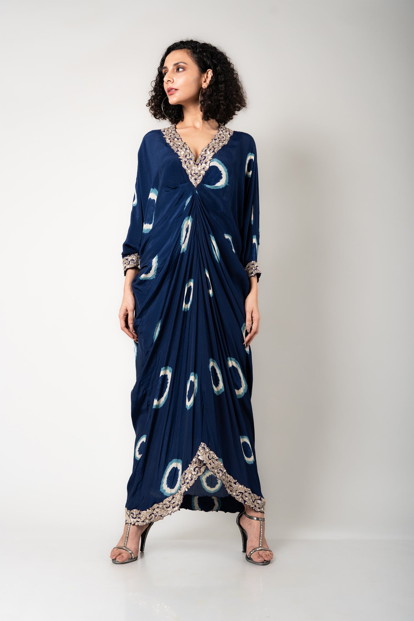 Nupur Kanoi Rekha Dress blue off white festive fusion indian designer wear online shopping melange singapore
