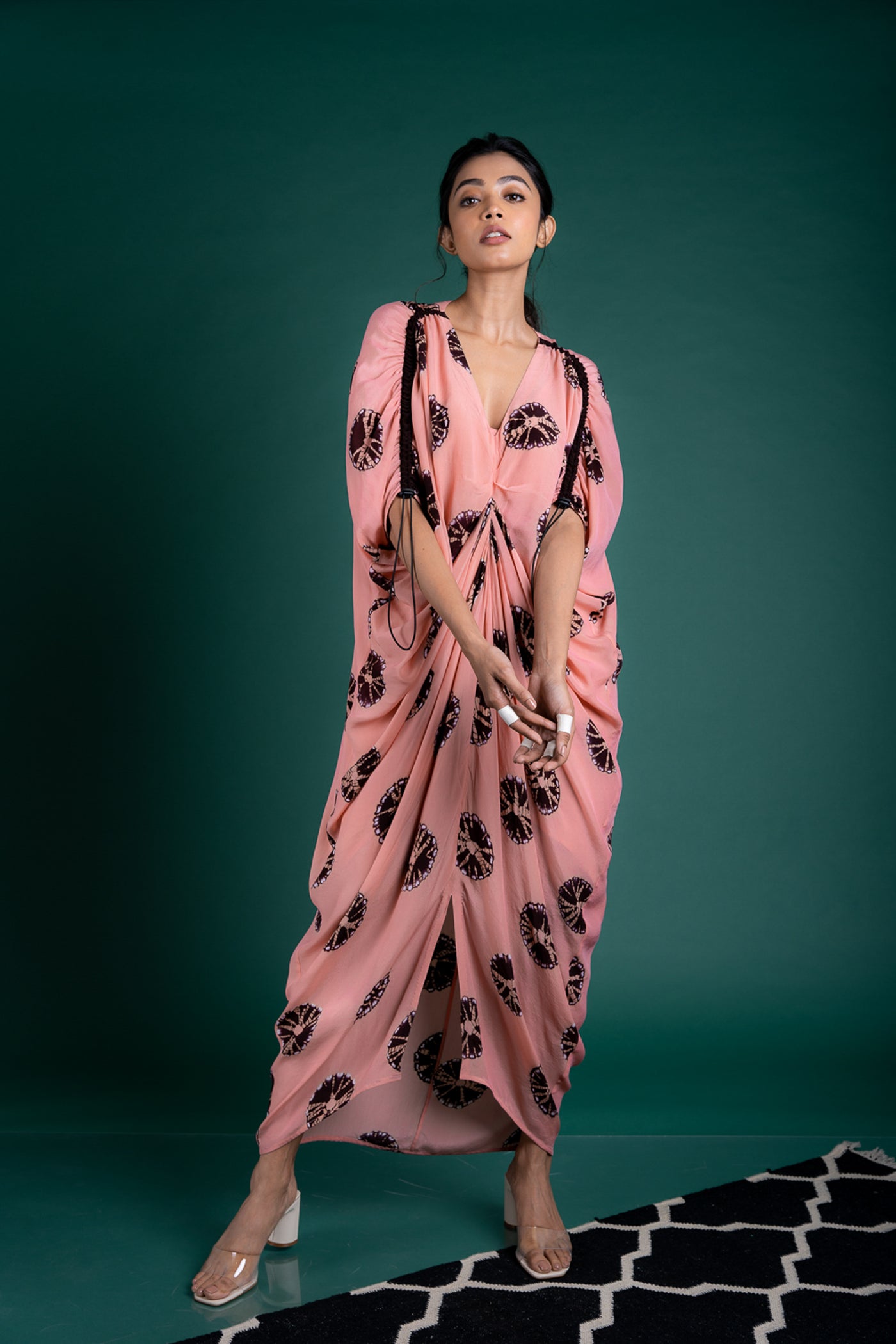 Nupur Kanoi Rekha Dress Brown and Old-rose Online Shopping Melange Singapore Indian Designer Wear