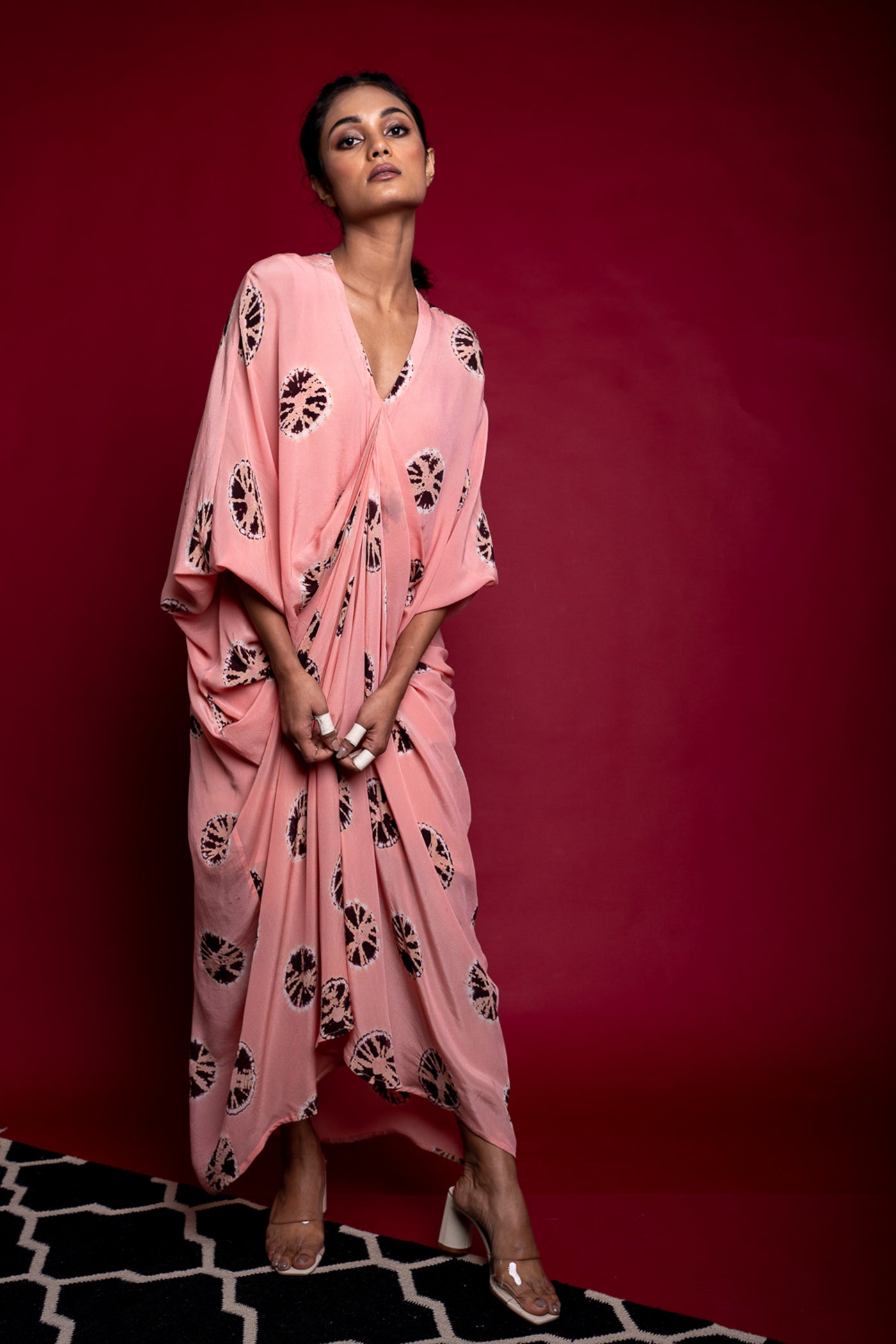 Nupur Kanoi Rekha Dress Old-rose and Brown Online Shopping Melange Singapore Indian Designer Wear