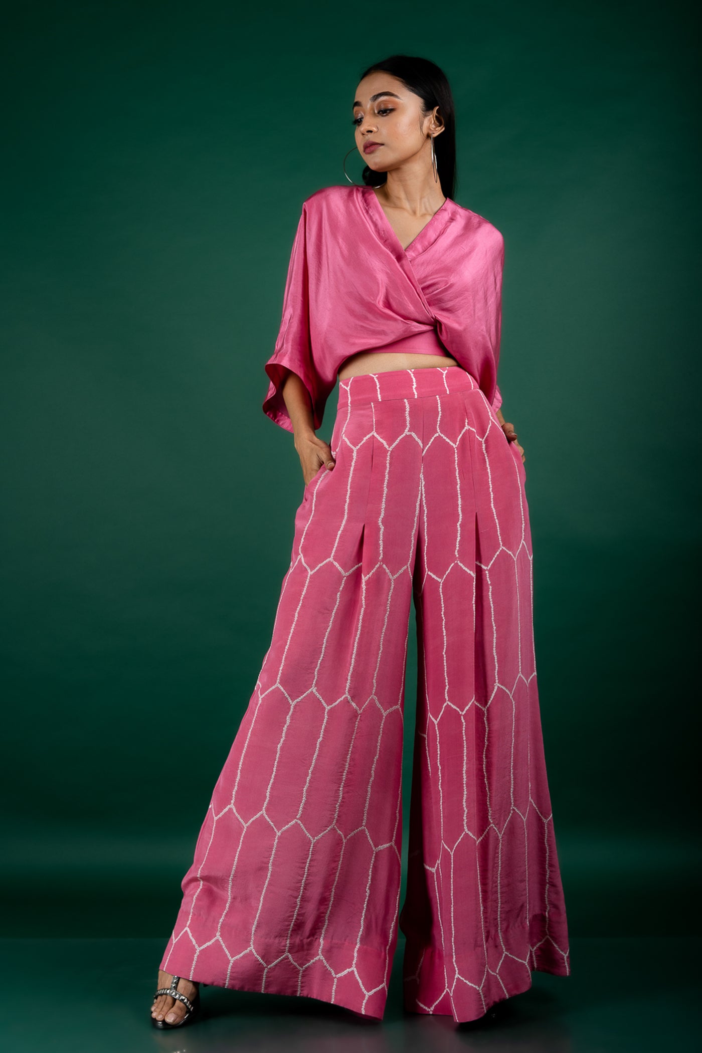 Nupur Kanoi Top With Pants Set Old Rose  Online Shopping Melange Singapore Indian Designer Wear