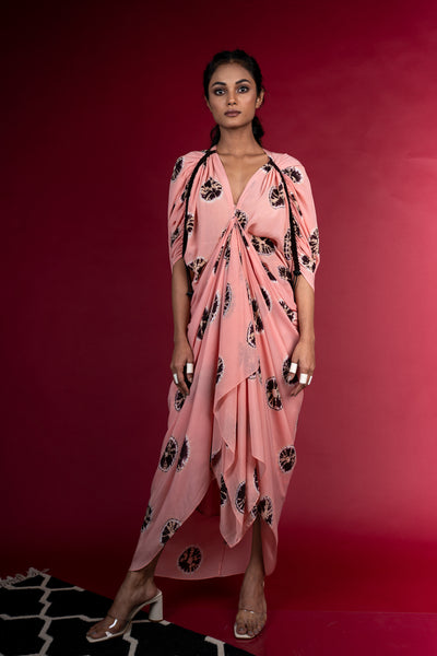 Nupur Kanoi Zipper KK Dress Old-rose and Brown Online Shopping Melange Singapore Indian Designer Wear