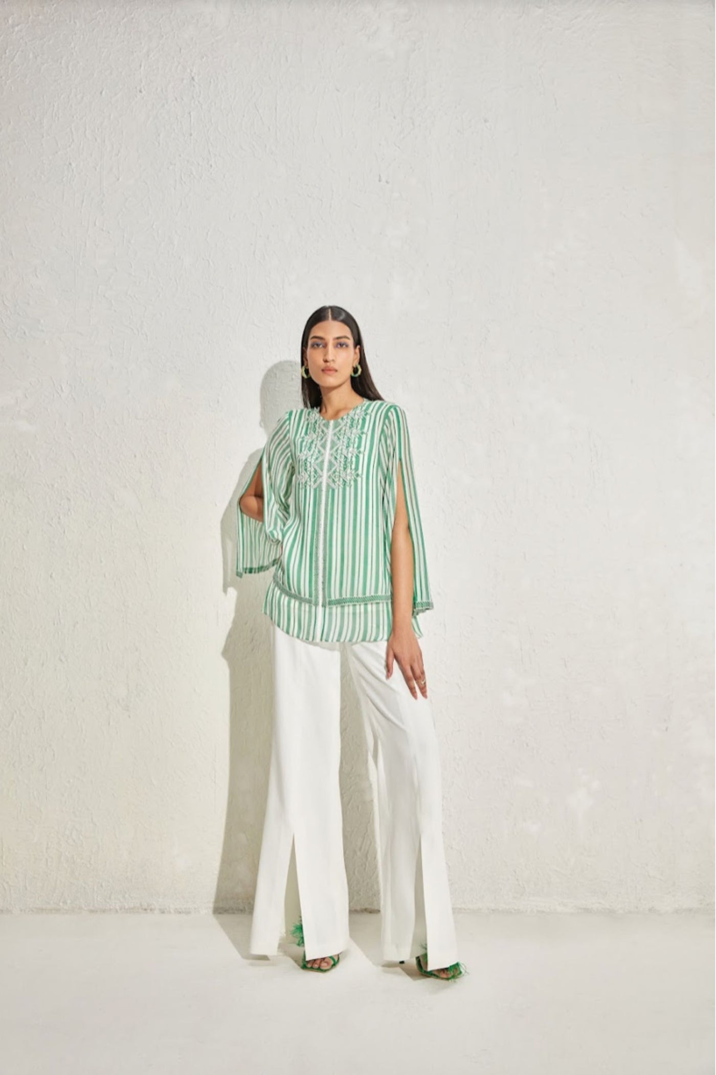 Namrata Joshipura Aster Stripes Double Layer Top indian designer online shopping melange singapore