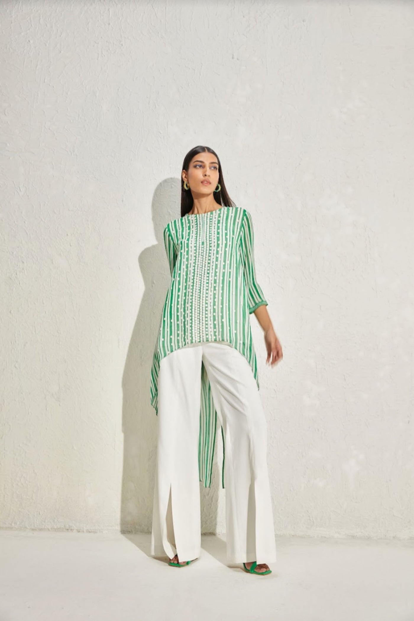Namrata Joshipura Aster Stripes Long Back Tunic indian designer online shopping melange singapore