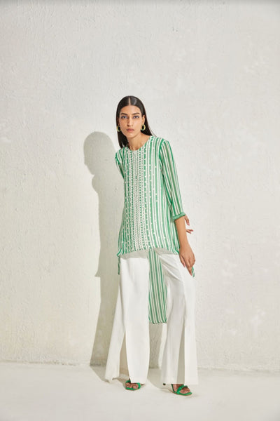 Namrata Joshipura Aster Stripes Long Back Tunic indian designer online shopping melange singapore
