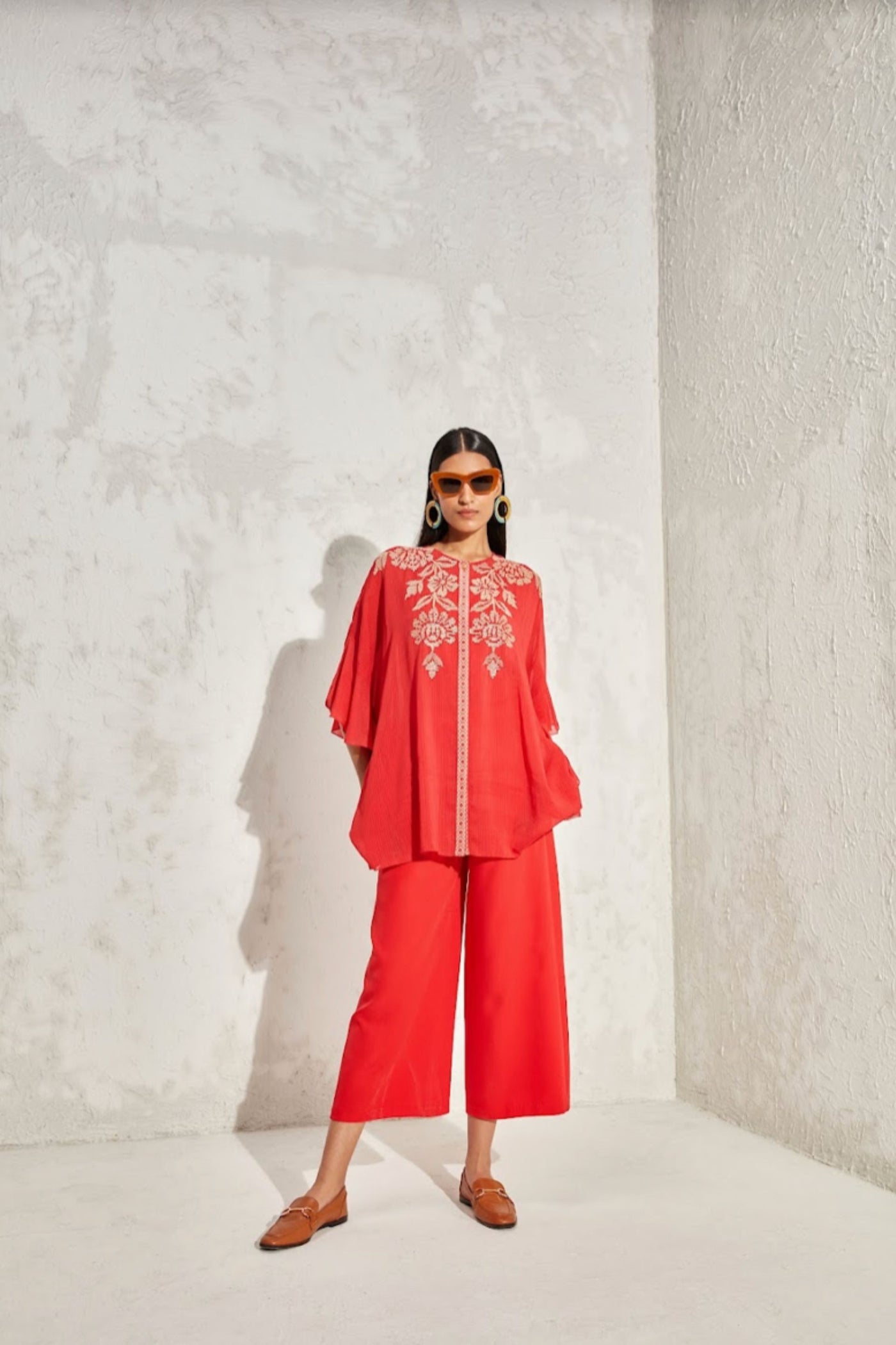 Namrata Joshipura Forsythia Frill Sleeve Kaftan Top Indian designer online shopping melange singapore