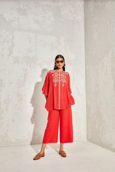 Namrata Joshipura Forsythia Frill Sleeve Kaftan Top Indian designer online shopping melange singapore