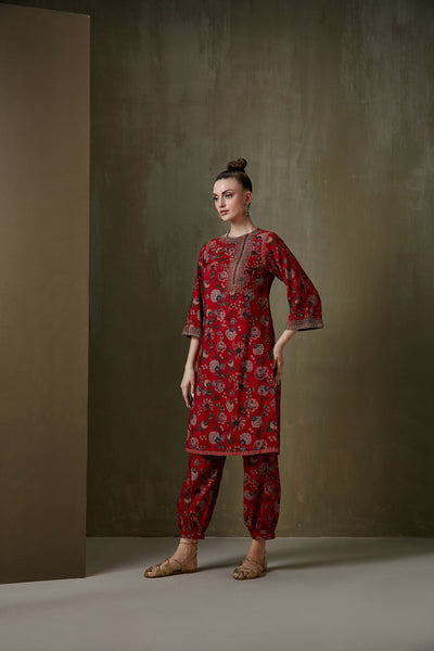 Namrata Joshipura Greenburg Striaght Set red indian designer fashion online shopping melange singapore