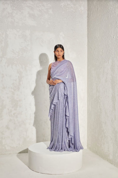 Namrata Joshipura Metallic Edge Drape Saree Set indian designer online shopping melange singapore