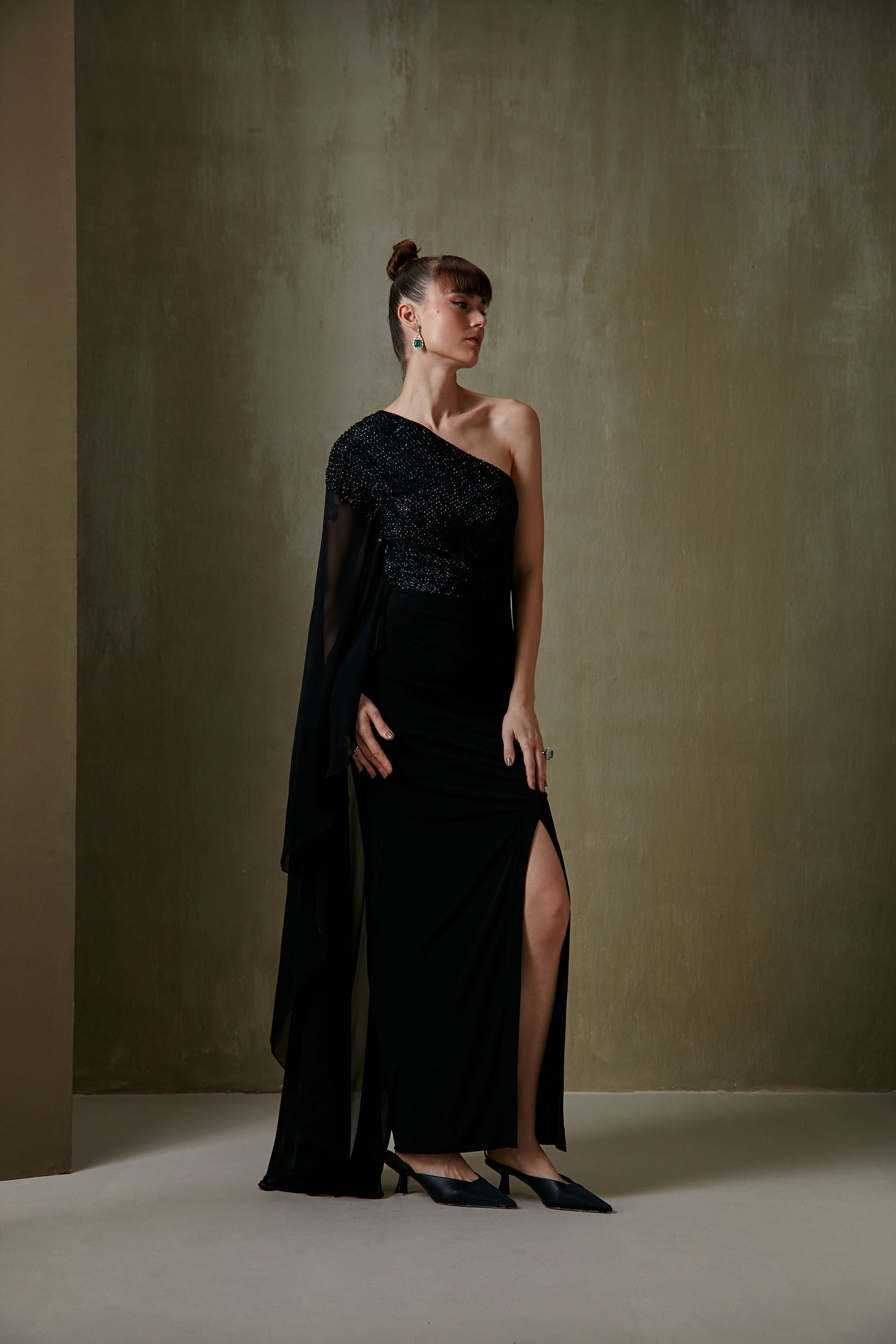 Namrata Joshipura Trinity Drape Gown black indian designer fashion online shopping melange singapore