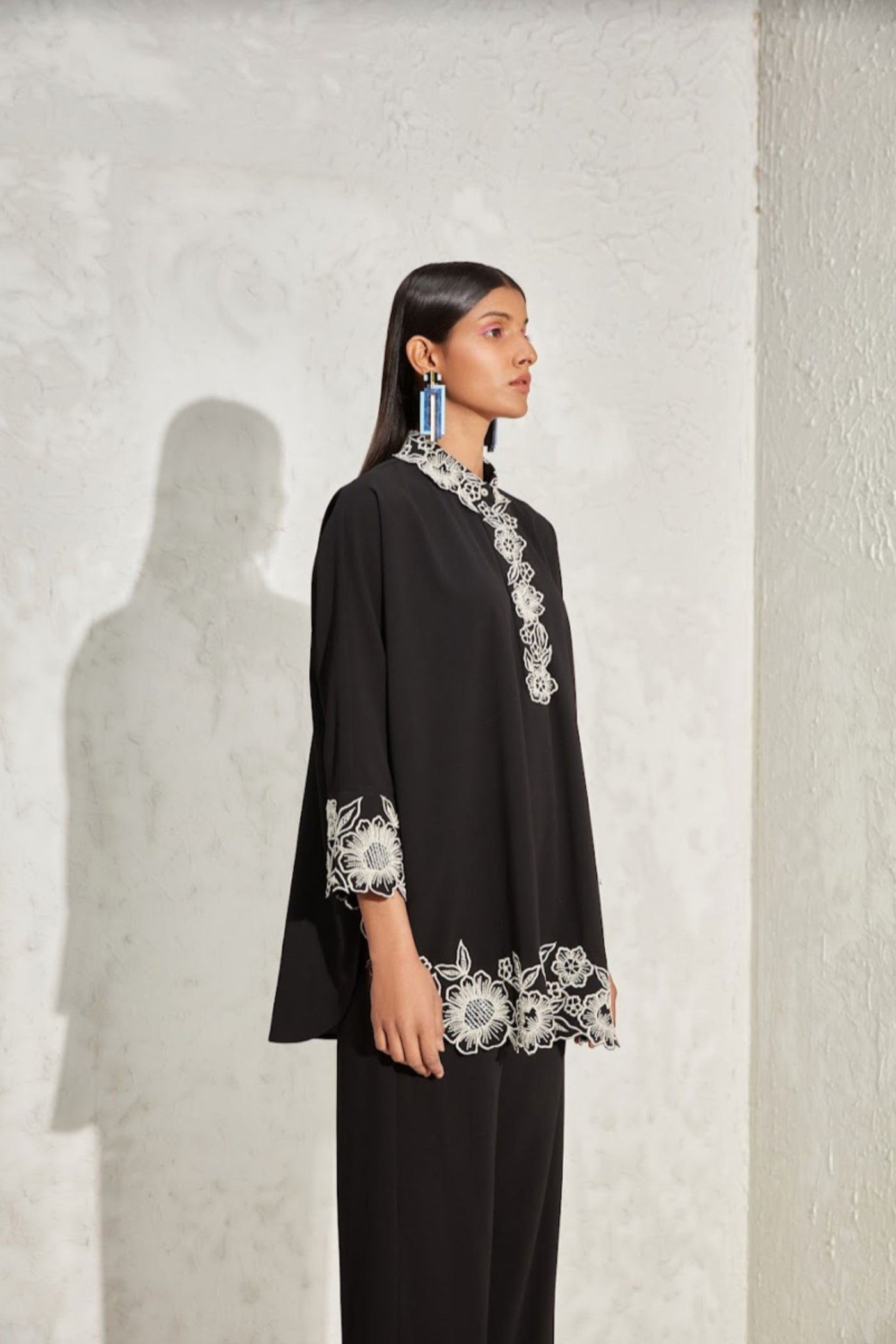 Namrata Joshipura Wisteria Boxy Co - Ord Set Black Indian designer online shopping melange singapore