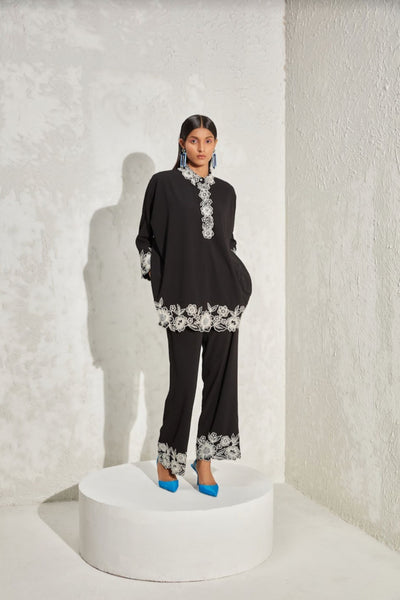 Namrata Joshipura Wisteria Boxy Co - Ord Set Black Indian designer online shopping melange singapore