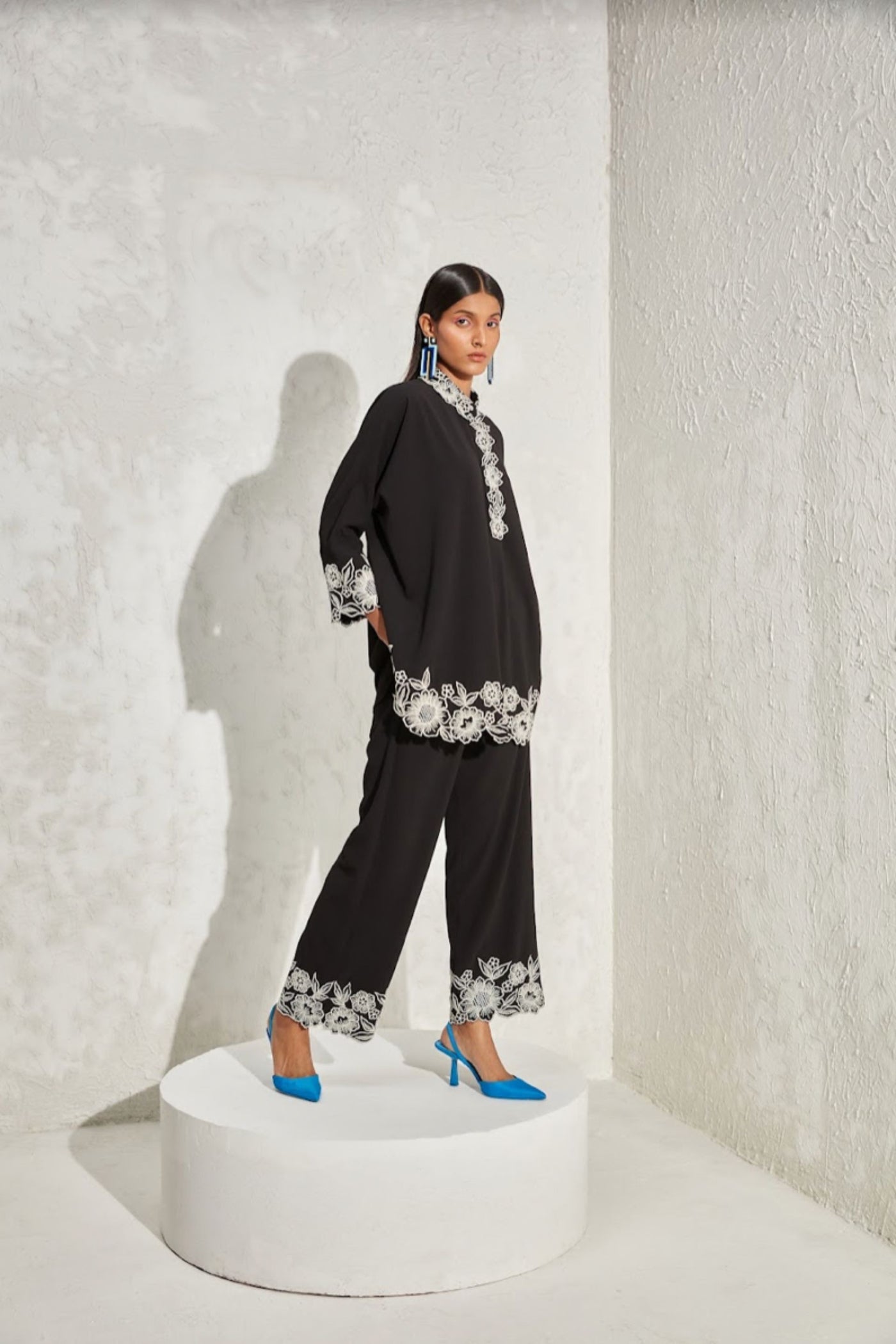 Namrata Joshipura Wisteria Boxy Co - Ord Set Black Indian designer online shopping melange singapore