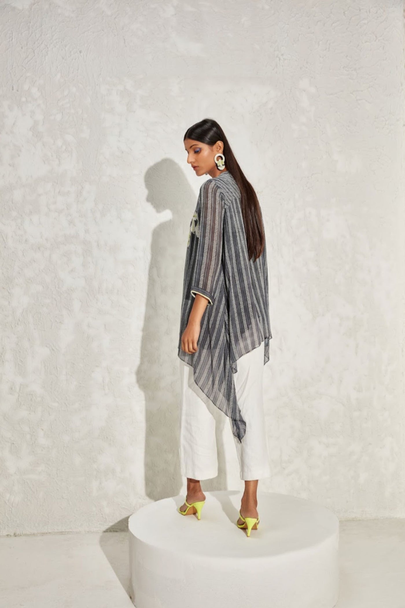 Namrata Joshipura Aster Stripes Asymmetric Tunic indian designer online shopping melange singapore