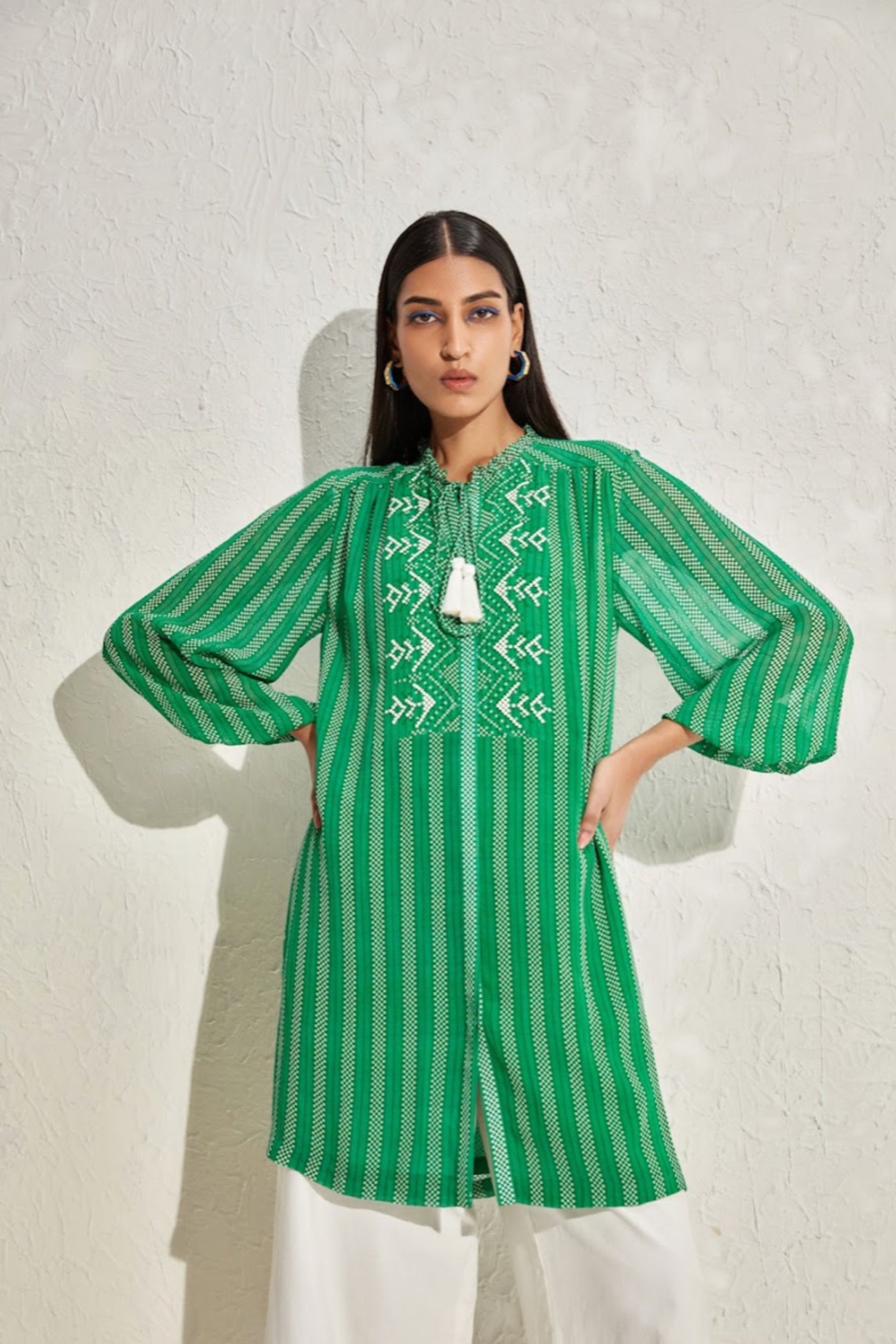 Namrata Joshipura Aster Stripes Straight Tunic indian designer online shopping melange singapore