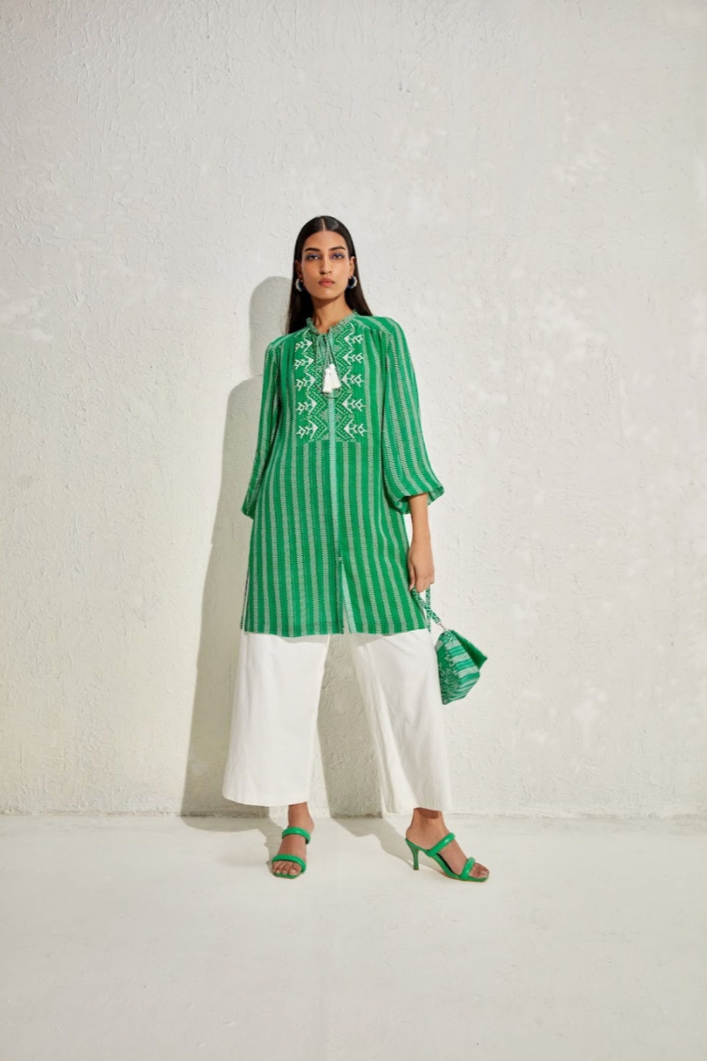 Namrata Joshipura Aster Stripes Straight Tunic indian designer online shopping melange singapore