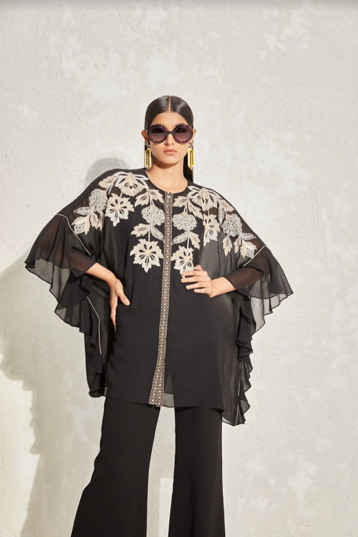 Namrata Joshipura Laurel Frill Sleeve Co Ord Set indian designer online shopping melange singapore