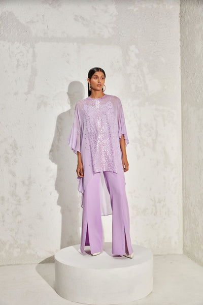 Namrata Joshipura Metallic Quad Frill Sleeve Tunic Indian designer online shopping melange singapore
