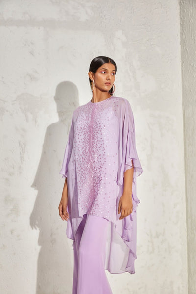Namrata Joshipura Metallic Quad Frill Sleeve Tunic Indian designer online shopping melange singapore