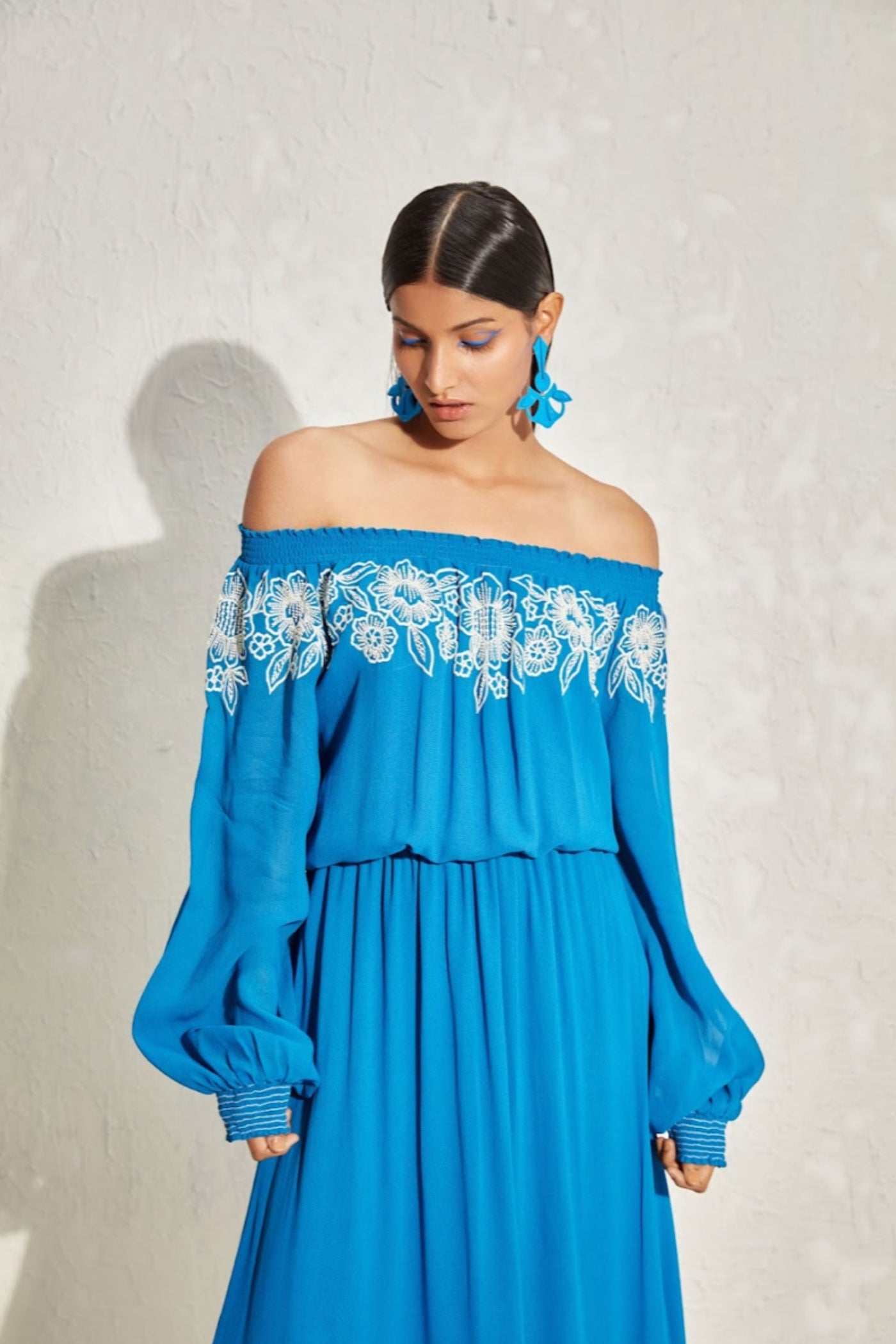Namrata Joshipura Wisteria Gathered Waist Dress indian designer online shopping melange singapore