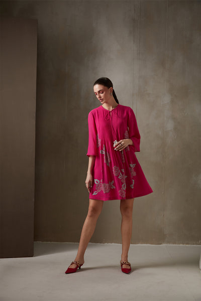 Namrata Joshipura Freesia Shift Dress fuchsia western indian designer wear online shopping melange singapore