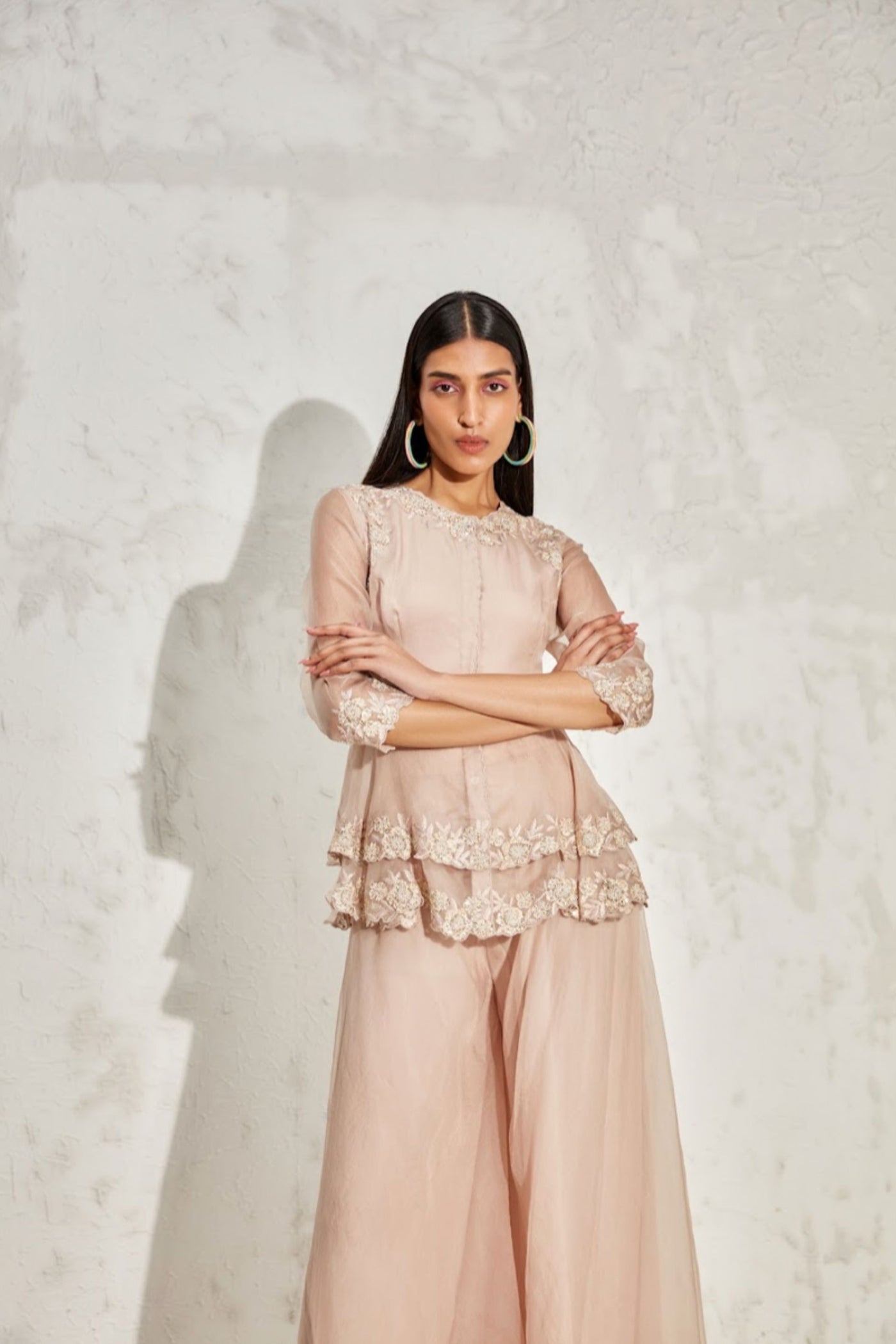 Namrata Joshipura Scallop Flora Peplum Set Indian designer online shopping melange singapore
