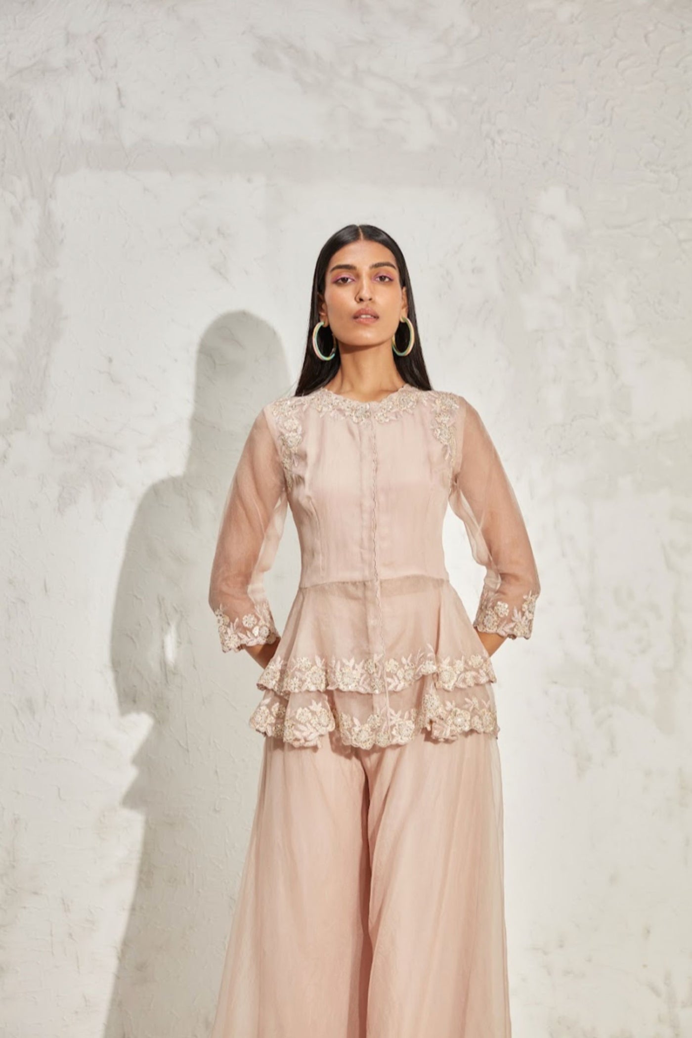 Namrata Joshipura Scallop Flora Peplum Set Indian designer online shopping melange singapore