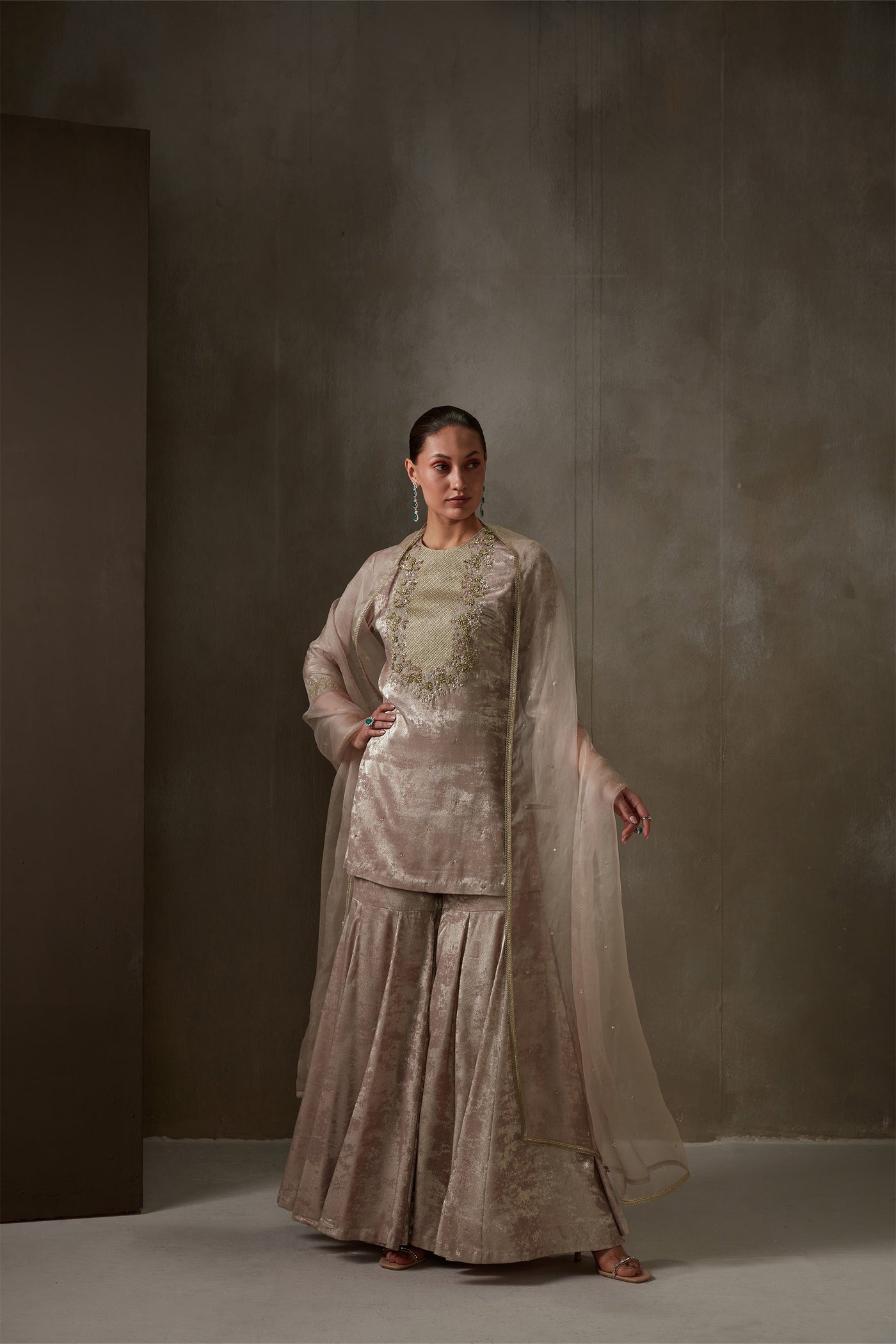 Namrata Joshipura Trellis Sharara Set cashmere  western indian designer wear online shopping melange singapore