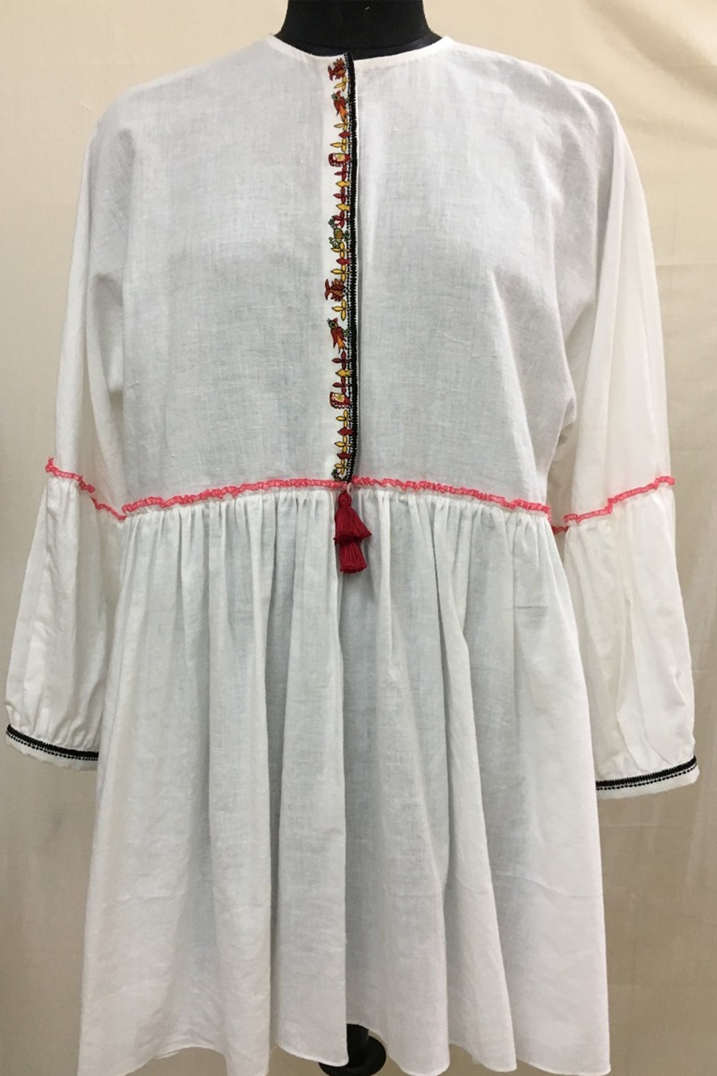 Nika Nikasha Hand woven embroidered dress white Indian Designer wear Melange Singapore Online Shopping sustainable fashion clothing