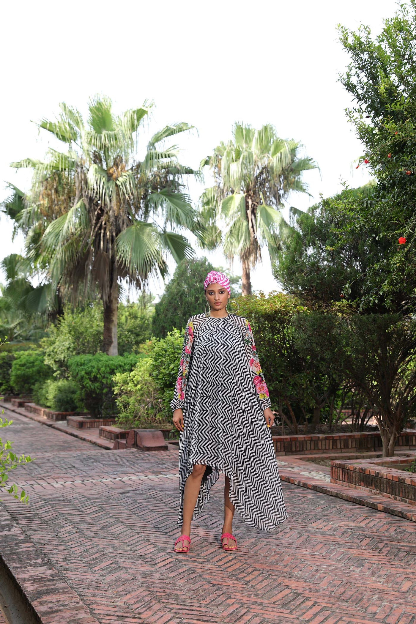 Nikasha Black Asymmetrical Dress With Embroidered Sleeve casual resort indian designer wear online shopping melange singapore