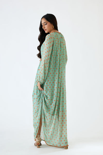 Nikasha Jade Bandani Print Dress jade festive indian designer wear online shopping melange singapore