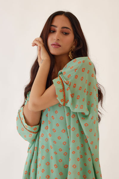 Nikasha Jade Bandani Print Tunic Set jade festive indian designer wear online shopping melange singapore