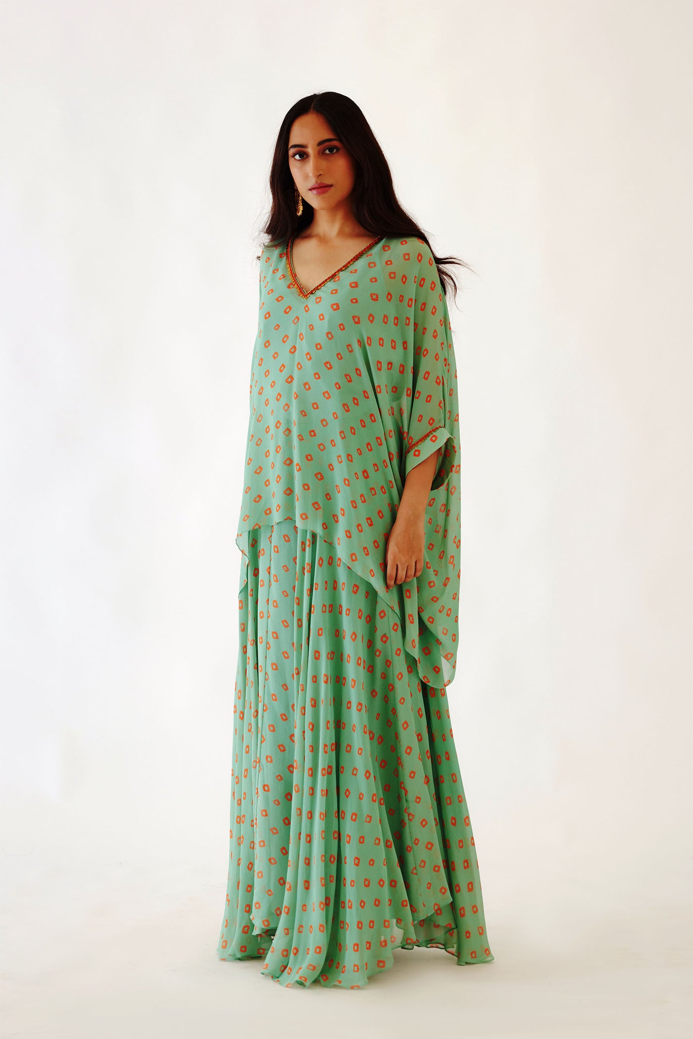 Nikasha Jade Bandani Print Tunic Set jade festive indian designer wear online shopping melange singapore