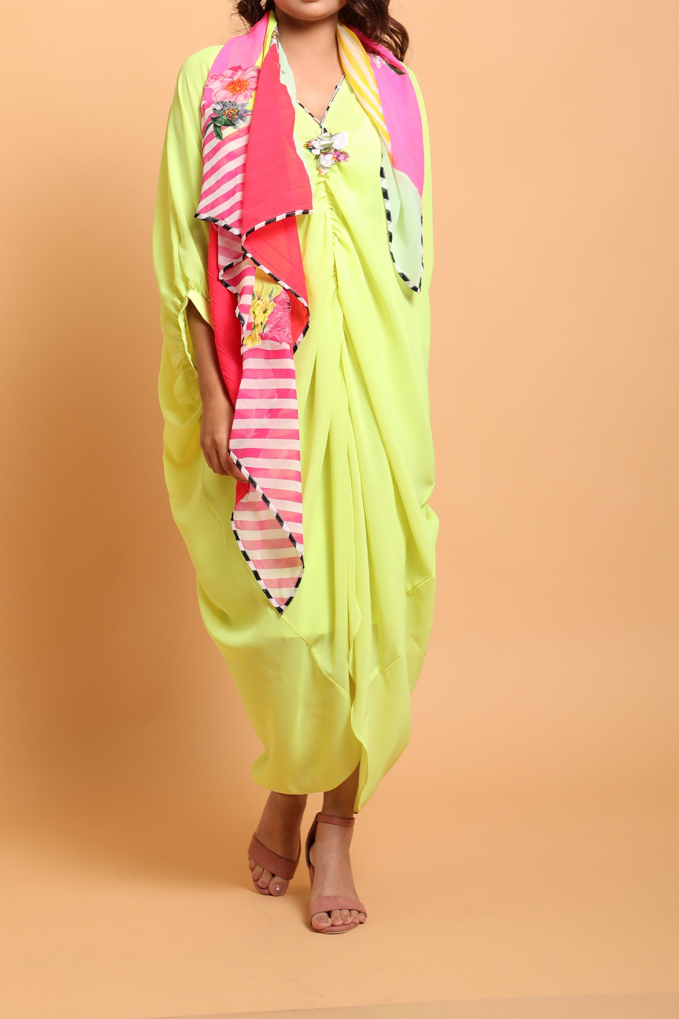 Nikasha accessories Multicolor Georgette Lehariya Scarf indian designer wear online shopping melange singapore