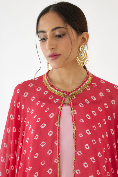 Nikasha Rani Pink Bandani Print Sharara Set pink festive indian designer wear online shopping melange singapore