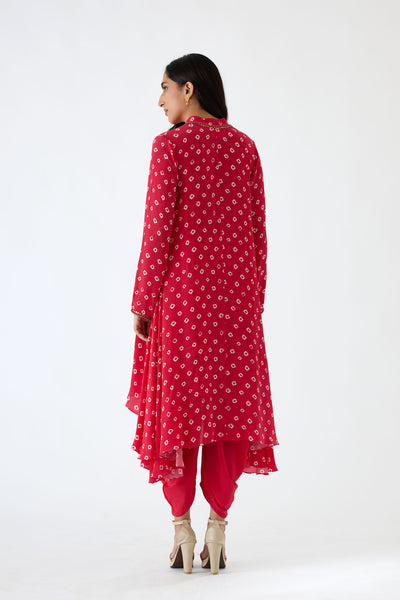 Nikasha Rani Rani Pink Bandani Print Tunic Set pink festive indian designer wear online shopping melange singapore