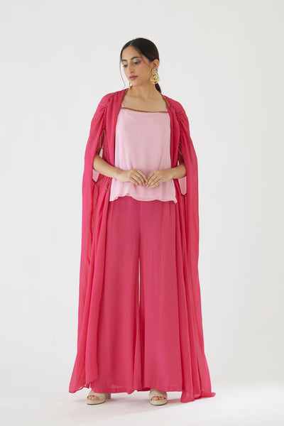Nikasha Rani Pink And Pink Sharara Set pink festive indian designer wear online shopping melange singapore