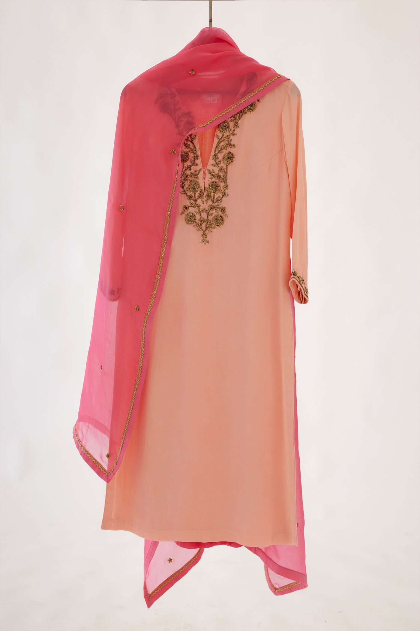Nikasha Salmon Pink And Rani Pink Kurta Set festive indian designer wear online shopping melange singapore