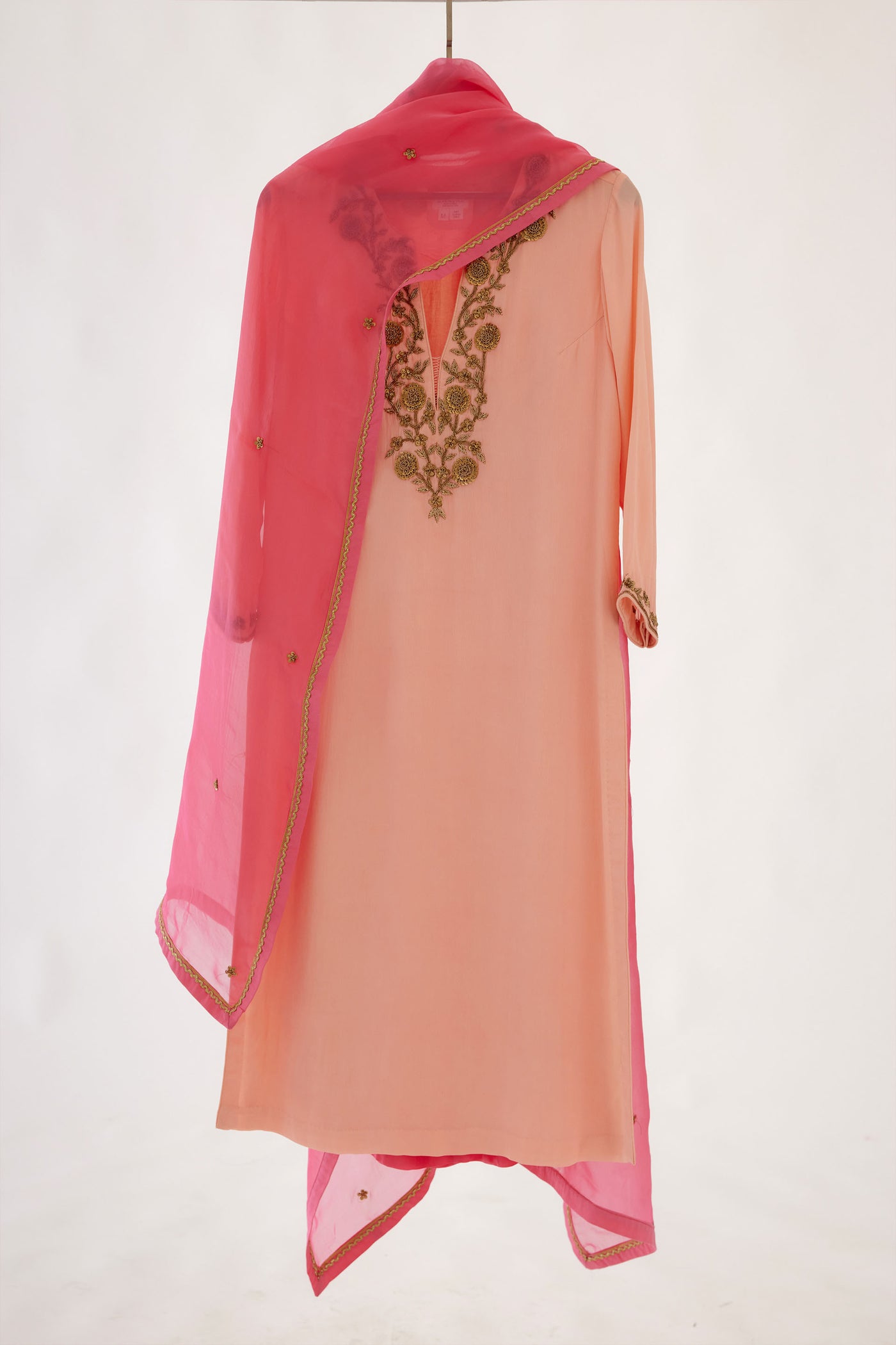 Nikasha Salmon Pink And Rani Pink Kurta Set festive indian designer wear online shopping melange singapore